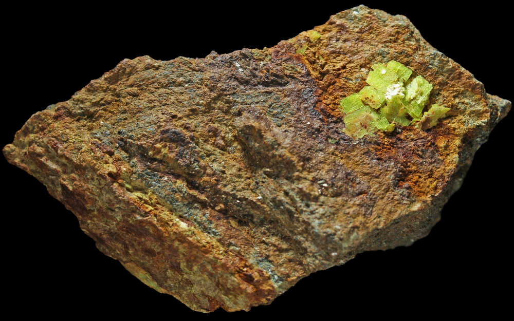【超稀産】燐灰ウラン鉱　オーチュナイトAutunite・６g（ドイツ産鉱物標本）約6グラム